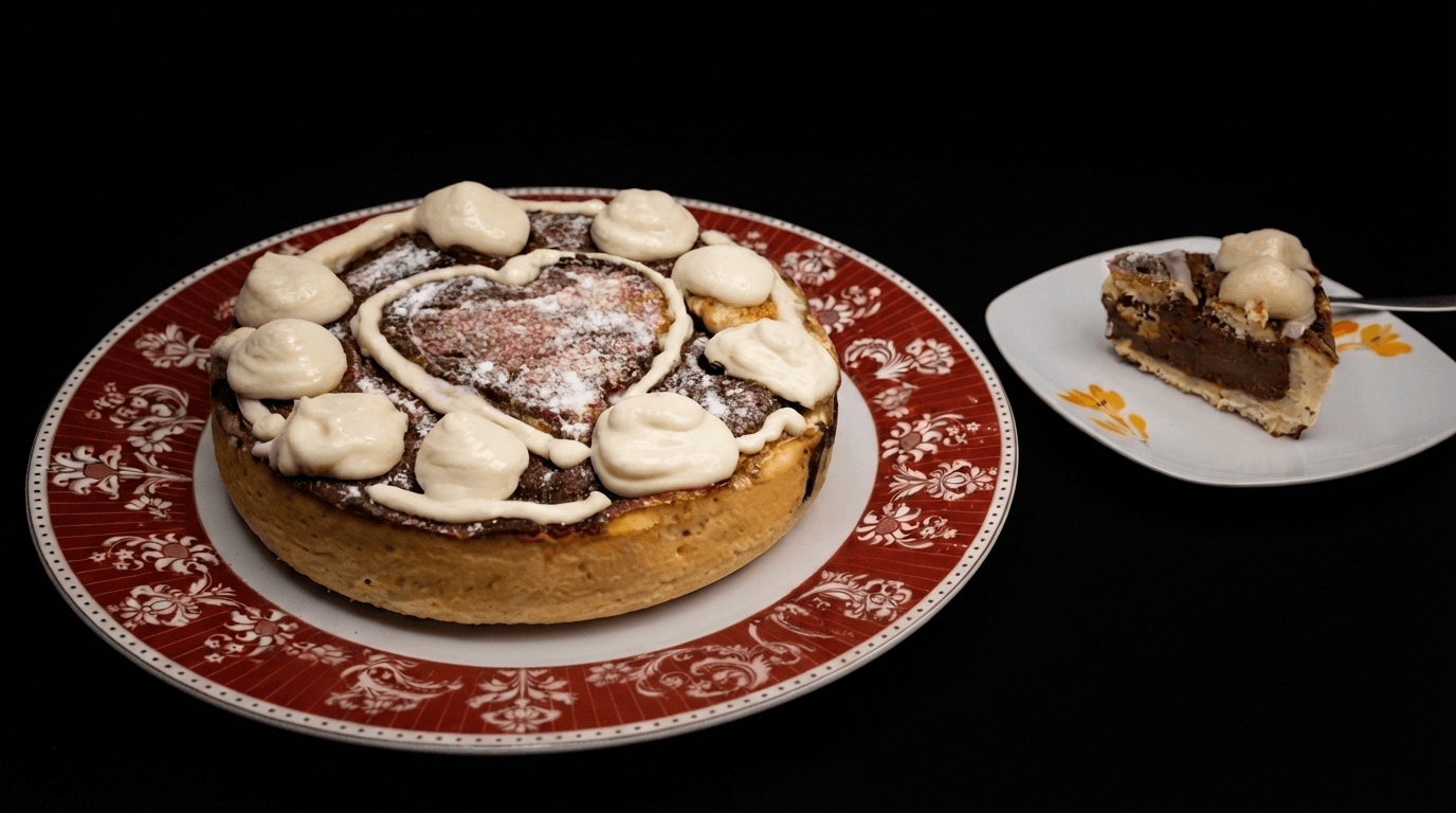 Crostata di castagne, cioccolato e panna