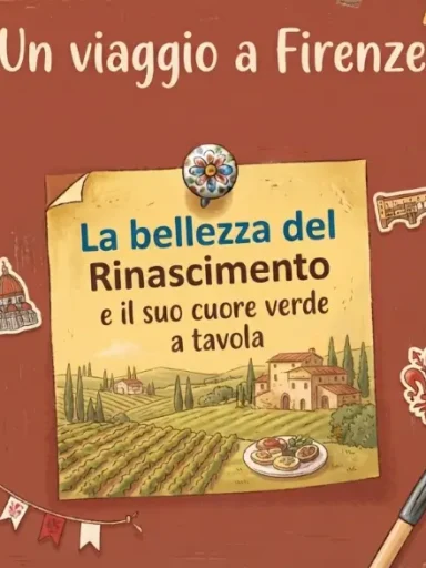 Locandina su Firenze sfondo bordeaux