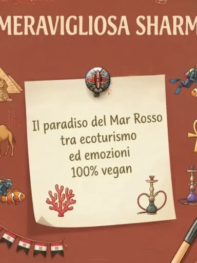 Locandina bordfeaux Meravigliosa Sharm El Sheikh:il paradiso del mar rosso tra eco-turismo ed emozioni 100%vegan
