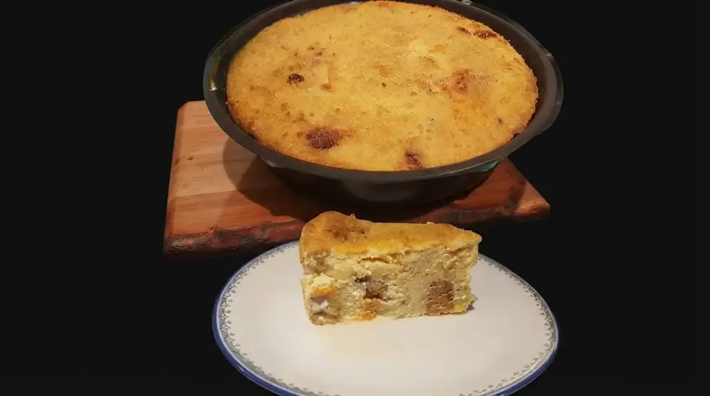 Migliaccio salato con ricotta,salame e tofu affumicato