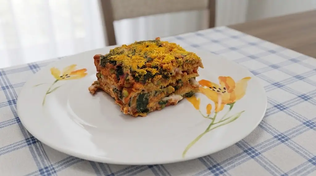 Lasagne con sfoglia di crusca di avena con ragù vegetale