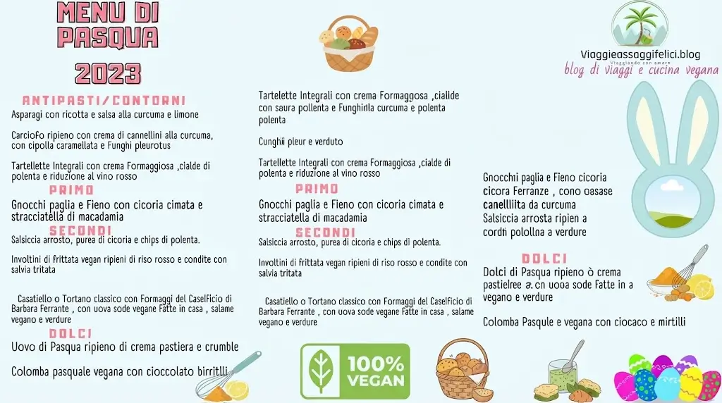 Crea il tuo menù vegan delle feste pasquali 2023