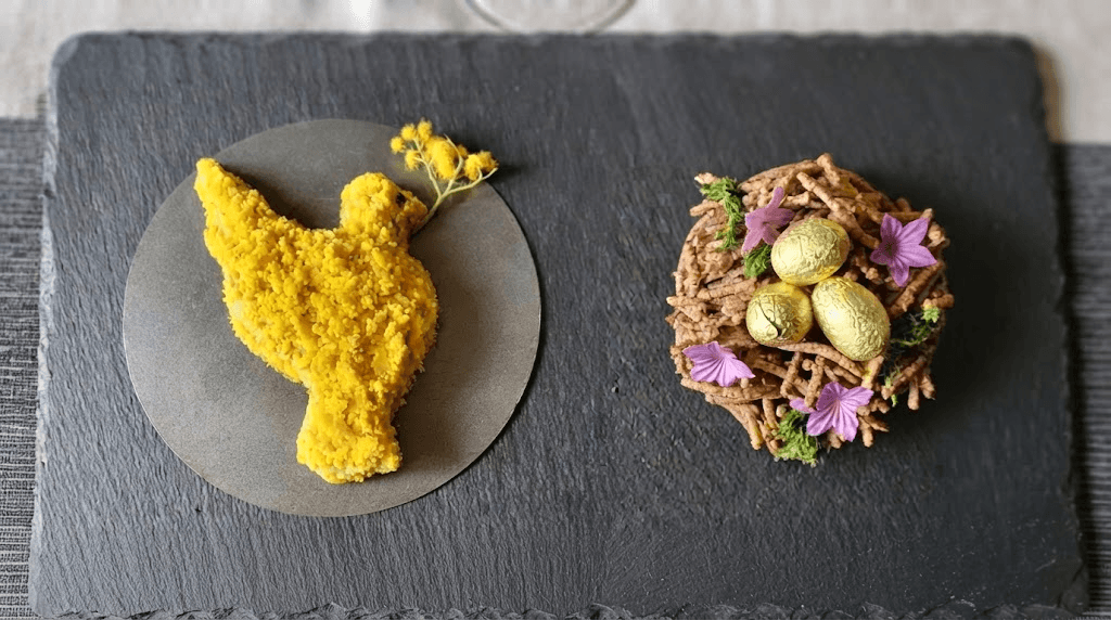 Torta Colomba Crudista “vestita” da Mimosa