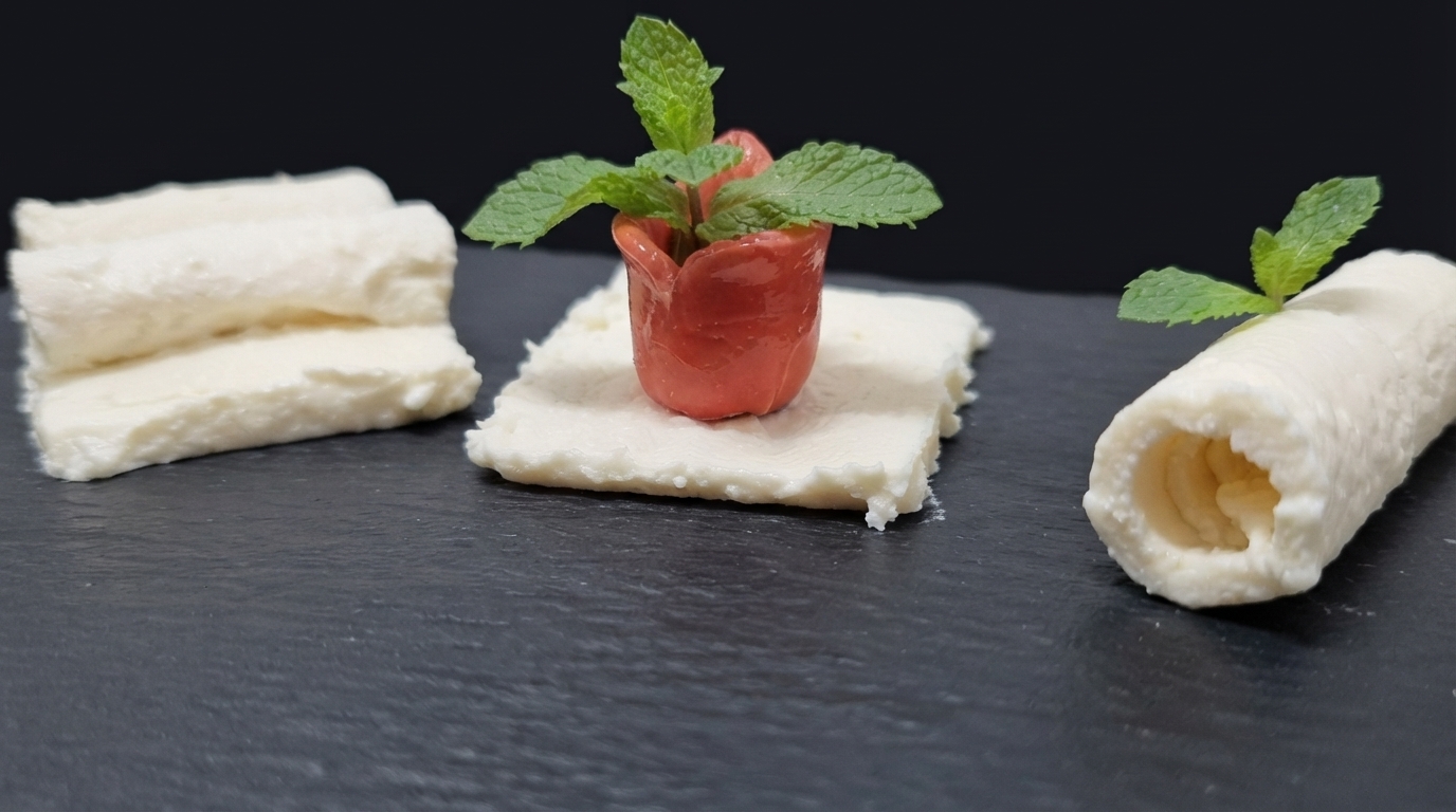 Formaggio a fette vegano che si scioglie