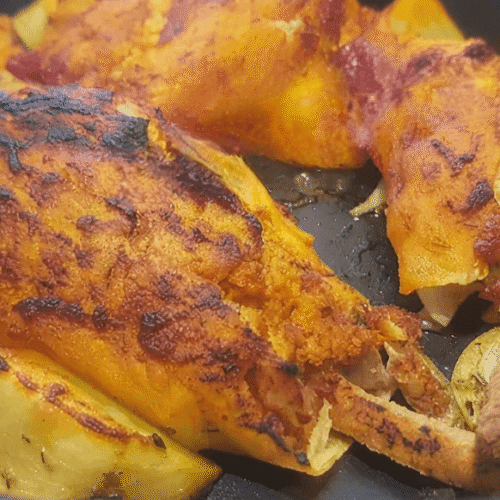 Cosce di pollo felice al forno
