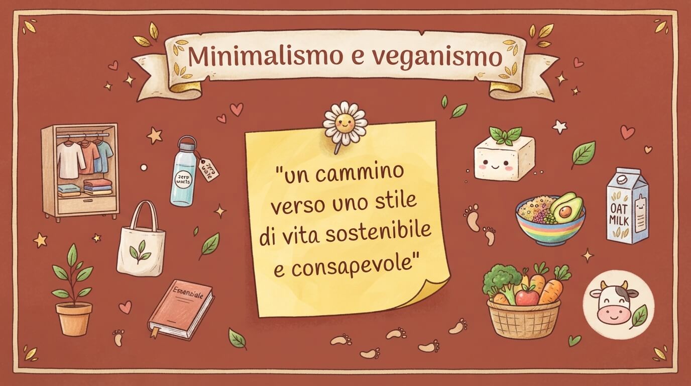 Locandina Minimalismo e veganismo: un cammino verso uno stile di vita sostenibile e consapevole