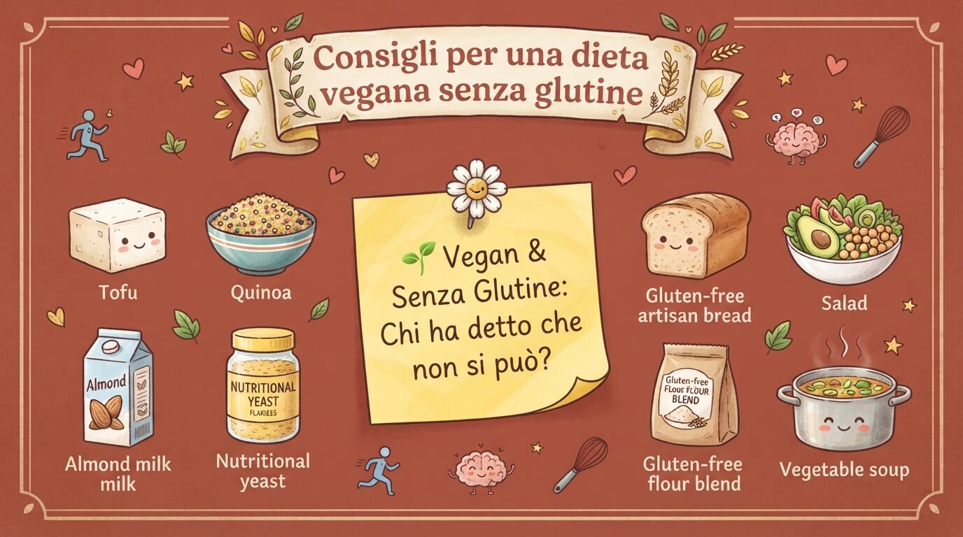 Locandina Consigli per una dieta vegana senza glutine