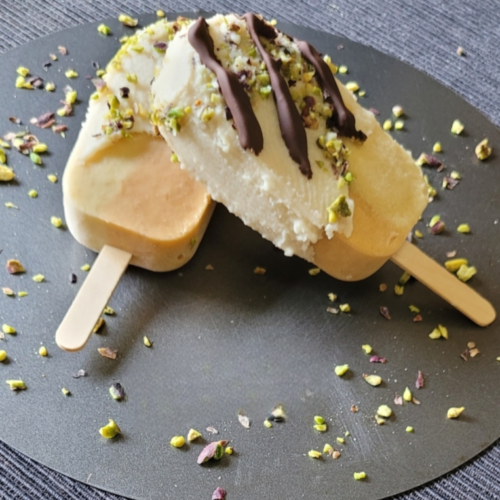 Stecchi di semifreddo al doppio gusto albicocche e pesche