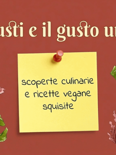 Immagine bordeaux con al centro post it giallo sui 7 gusti