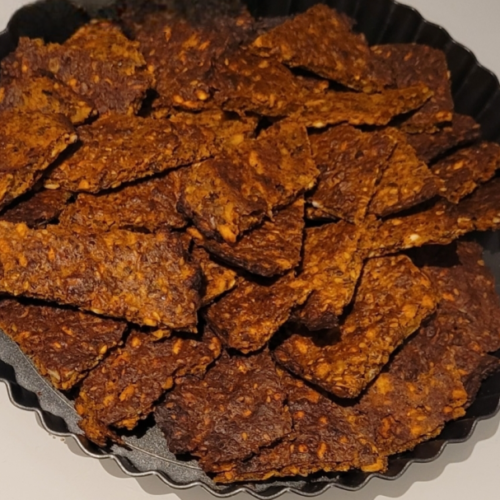 Crackers di riso soffiato e semi misti al gusto pizza
