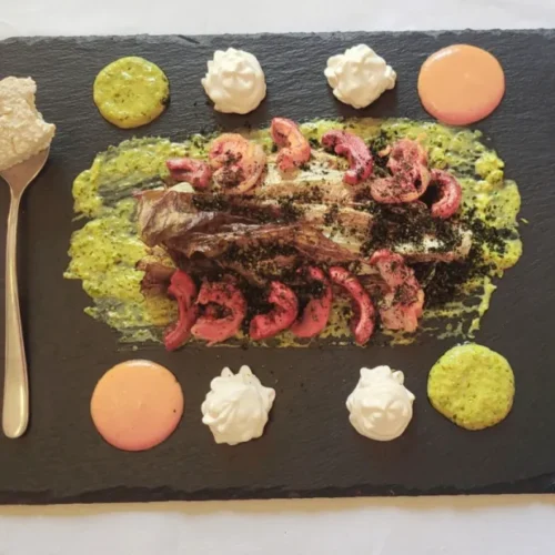 Cocktail di gamberetti in due consistenze in versione contemporanea