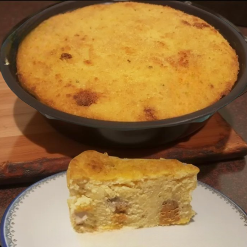 Migliaccio salato con ricotta,salame e tofu affumicato