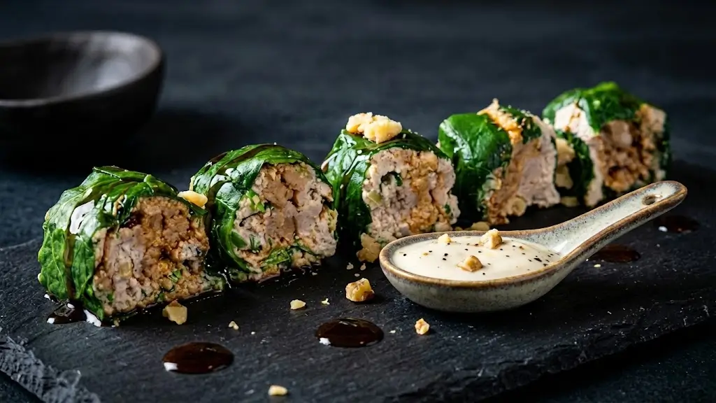 Sushi vegano di spinaci
