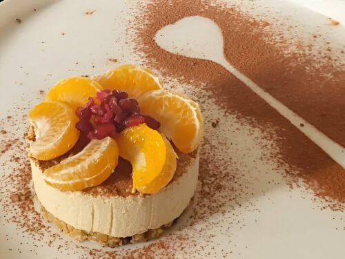 Mini cheesecake crudista al mandarino e zenzero
