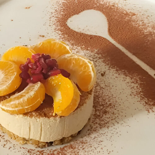Mini cheesecake crudista al mandarino e zenzero