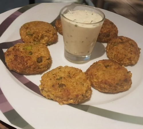 Polpette avena,piselli e verdure