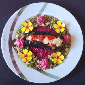 RICETTA PRIMO PIATTO GOURMET DI LUGLIO - Parmigiana melanzane emozionale con quinoa tricolore