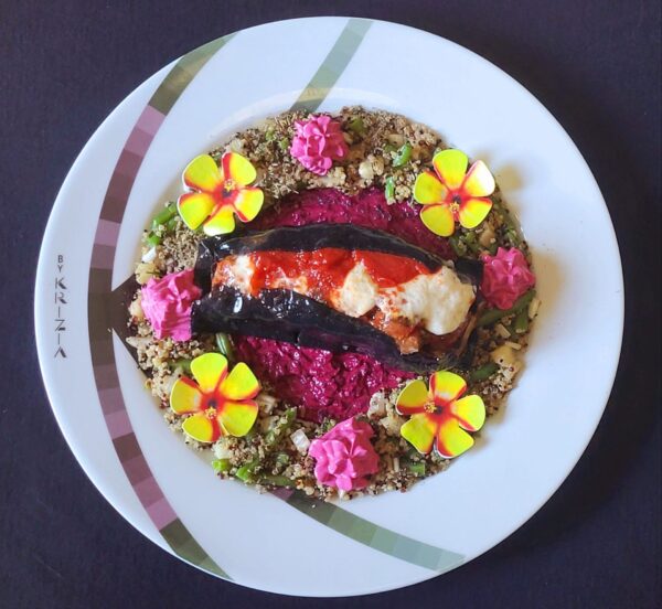 RICETTA PRIMO PIATTO GOURMET DI LUGLIO - Parmigiana melanzane emozionale con quinoa tricolore