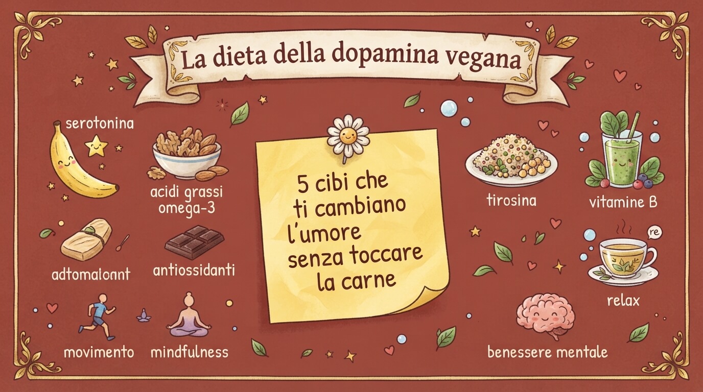Locandina La dieta della dopamina vegana: 5 cibi che ti cambiano l'umore senza toccare la carne