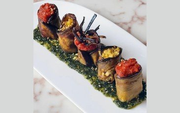 Involtini melanzane parmigiana con tofu