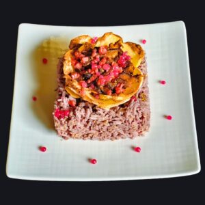 RICETTA PRIMO PIATTO GOURMET DI MAGGIO - Risotto basmati aglianico e lamponi con shiitake