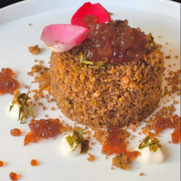 RICETTA PRIMO PIATTO GOURMET DI OTTOBRE – Cous cous alle erbe, aglio orsino e perle a base di alghe - immagine 2