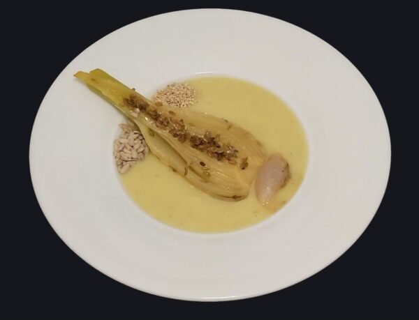 RICETTA ANTIPASTO GOURMET DI OTTOBRE - Crema di topinambur e mele con finocchio glassato