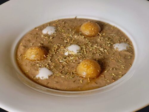 Vellutata di funghi con dado e latte di cocco