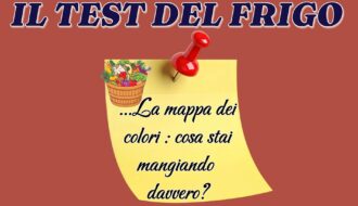 Locandina sfondo bordeaux che parla dei colori delle verdure e le loro proprietà