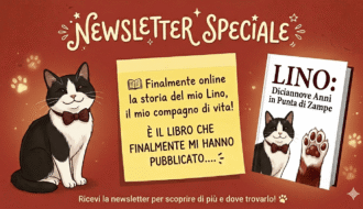 Locandina sfondo bordeaux con al centro post it giallo ; promozione libro del mio gatto Lino