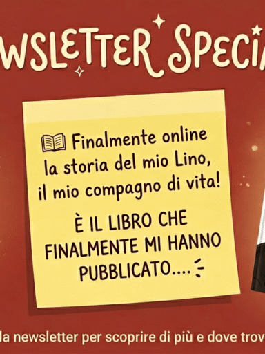 Locandina sfondo bordeaux con al centro post it giallo ; promozione libro del mio gatto Lino