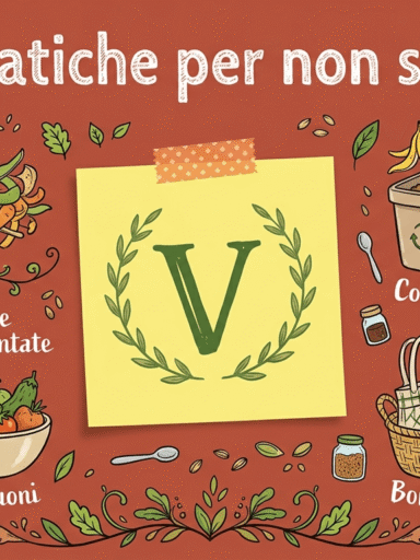 Locandina bordeaux sullo spreco alimentare vegano