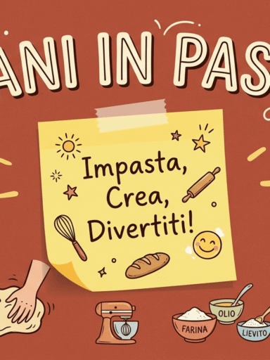 Locandina sugli impasti perfetti bordeaux e post it giallo