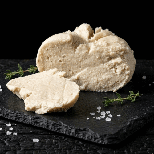 Mozzarella vegana con aquafaba