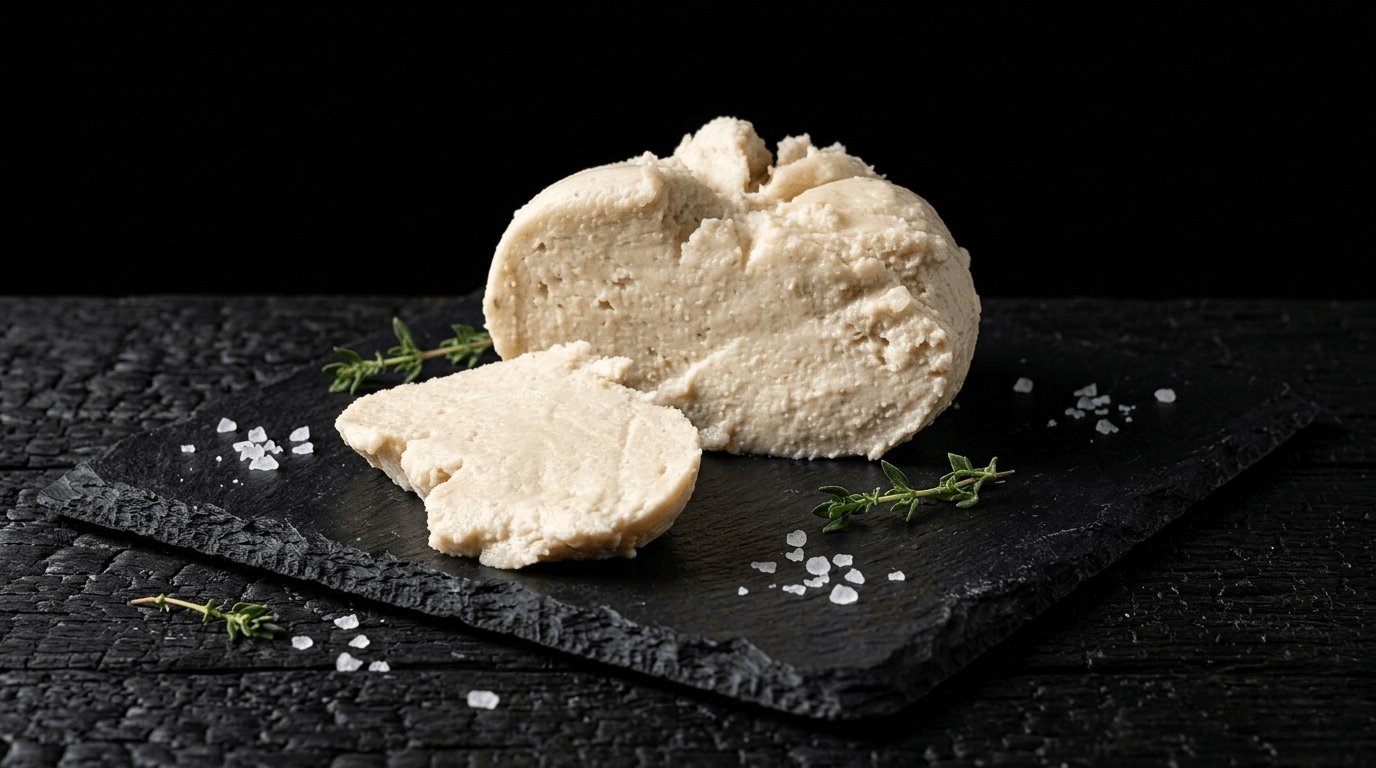 Mozzarella su piatto ardesia nero