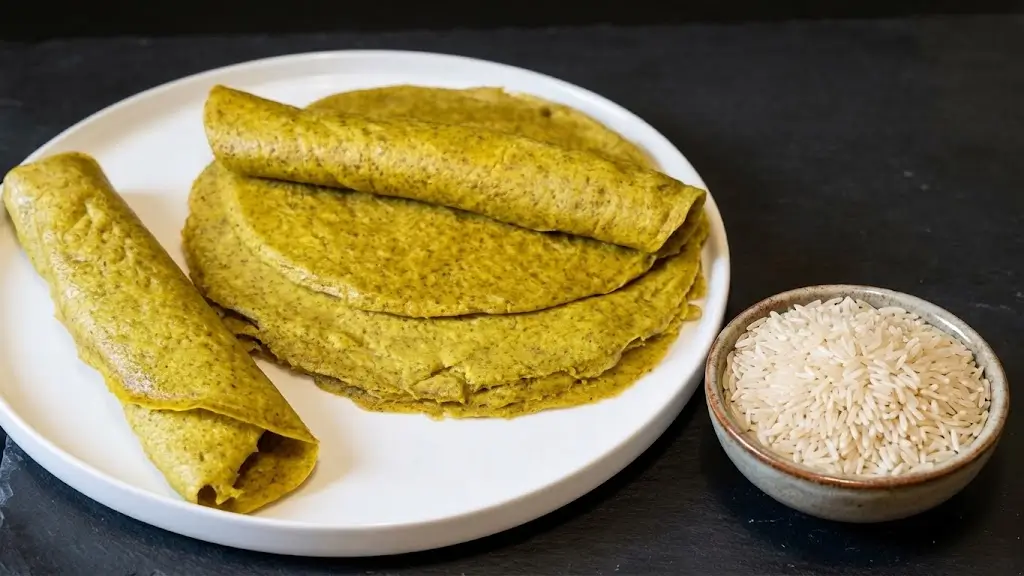 Crepes di riso basmati ,senza farina: morbide, elastiche e senza glutine