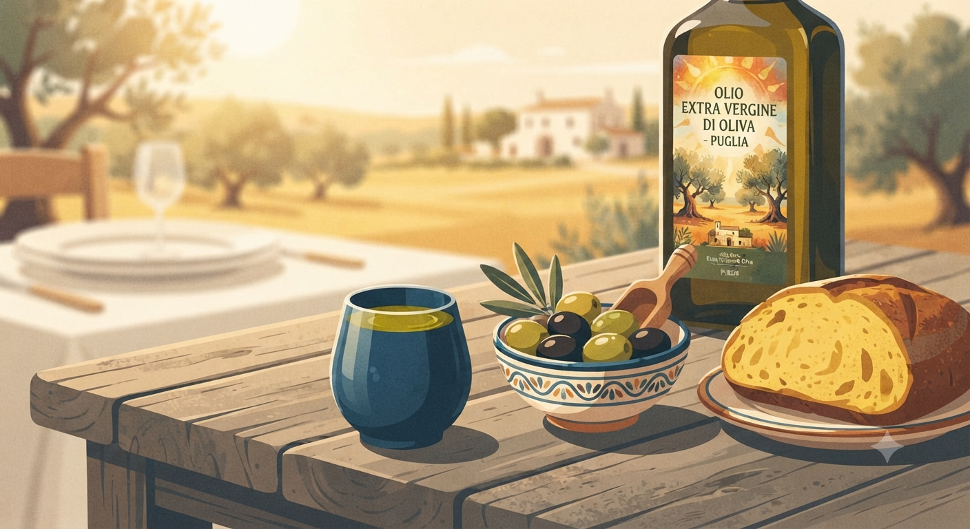 Degustazione olio extravergine d'oliva pugliese
