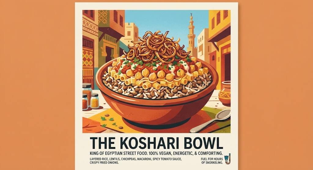 Koshari piatto tipico egiziano vegano PaulVeg