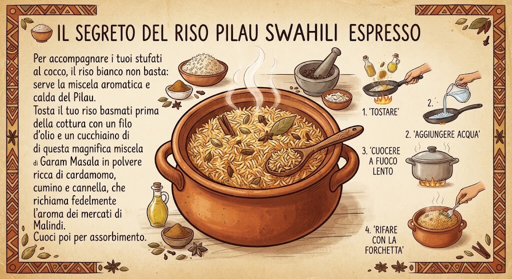 Riso Pilau aromatico alle spezie Swahili
