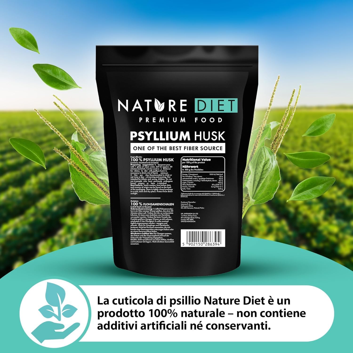Bucce di psillio in polvere Amazon PaulVeg