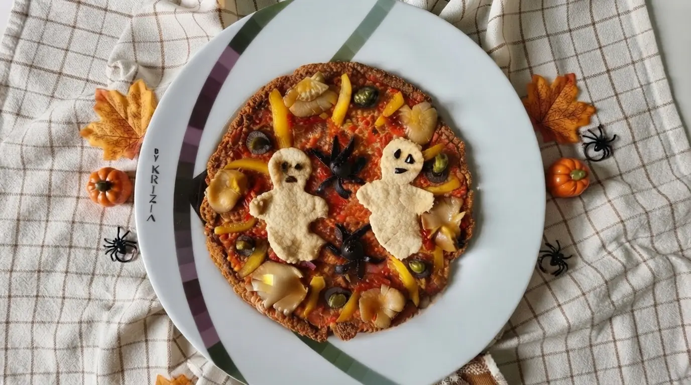 Pizza crudista con mozzarawella spaventosa di Halloween🎃
