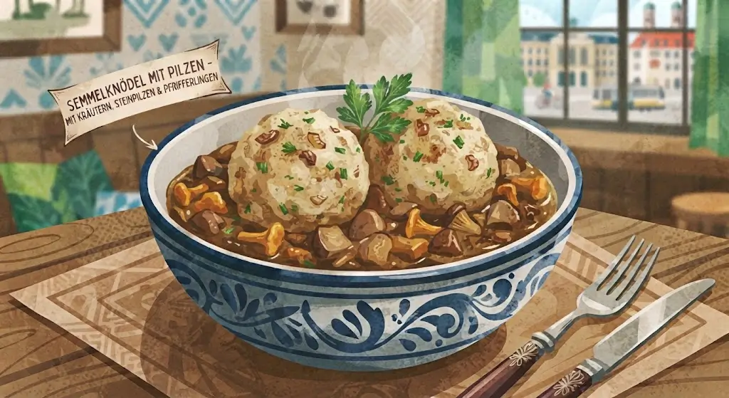 Semmelknödel vegani canederli di pane ai funghi ricetta PaulVeg