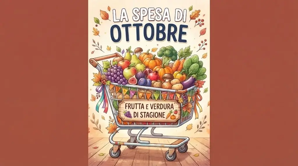 Locandina bordeaux sulla spesa di Ottobre