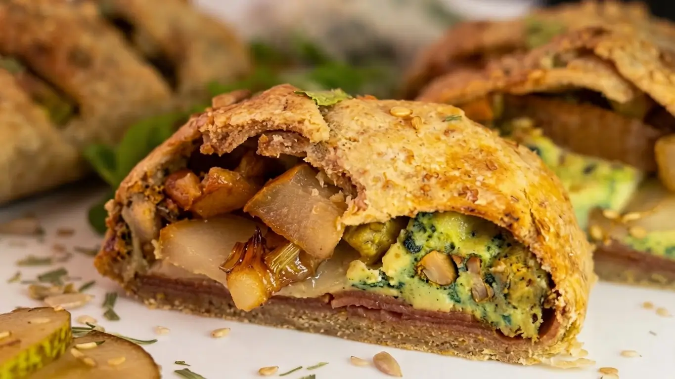 Strudel di pasta matta integrale:il rustico autunnale pere e gorgonzola