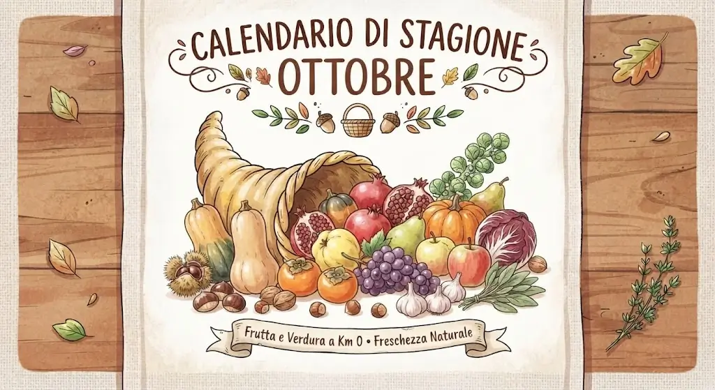 Calendario stampabile della frutta e verdura di stagione di ottobre PDF gratuito