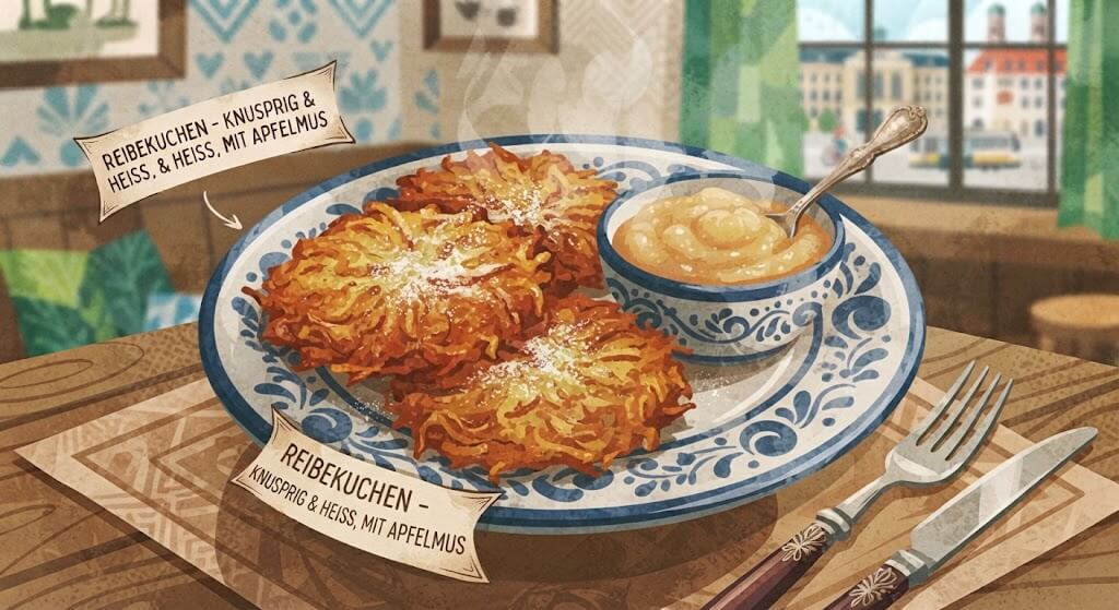 Reibekuchen frittelle di patate tedesche con composta mele PaulVeg