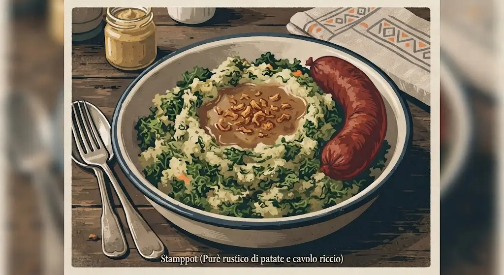Stamppot olandese tradizionale vegetale cavolo riccio PaulVeg