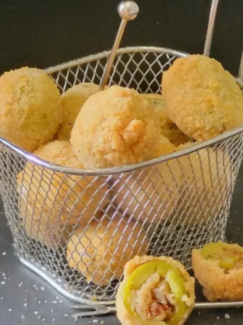 Olive all'ascolana vegane con i fagioli e doppia panatura