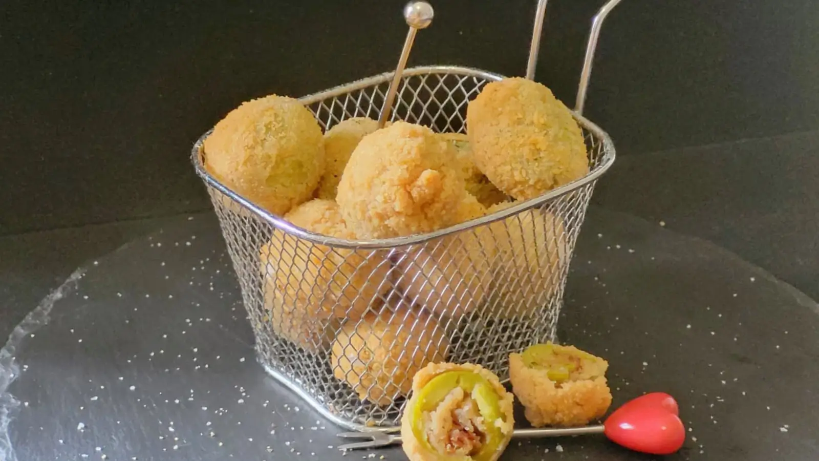 Olive all'ascolana vegane con i fagioli e doppia panatura